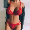 Sexy lingerie for women mesh transparent straps bra panties three point set